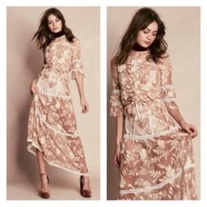 NWOT For Love And Lemons Emilia Top Blouse Skirt Set W/Slip